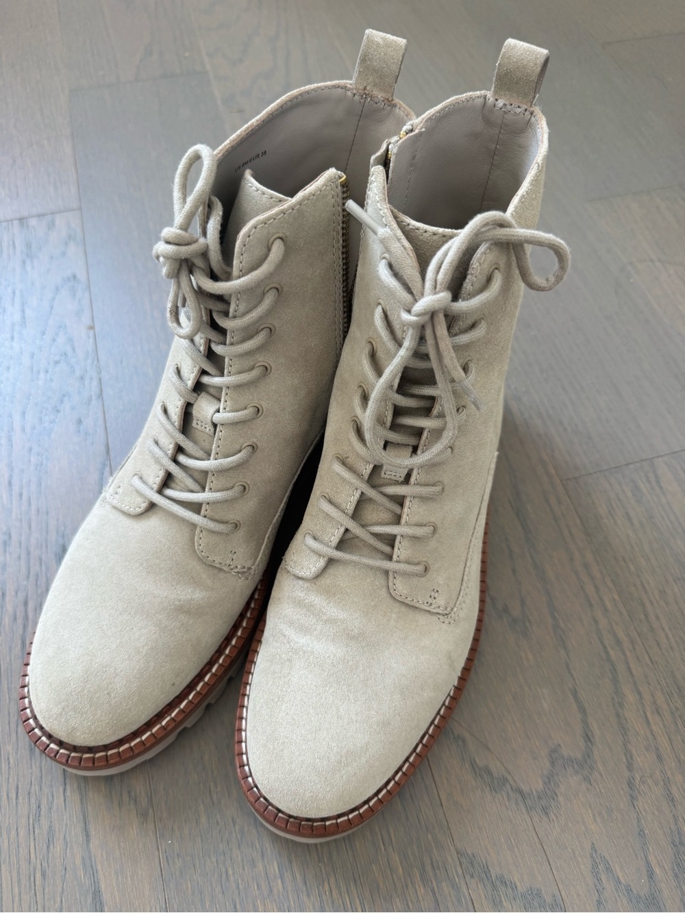 Vince Water Repellent Combat Boots in Cobblestone